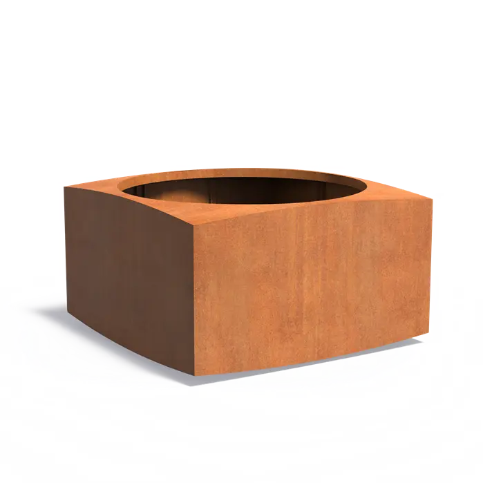 Pflanzkübel Cortenstahl für Terrasse.