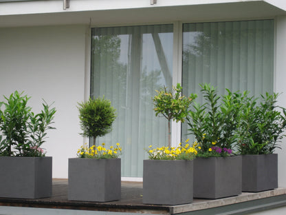 Pflanzkübel aus Hartschaumkernplatte (Kunststoff) für Balkon, Garten und Terrasse.