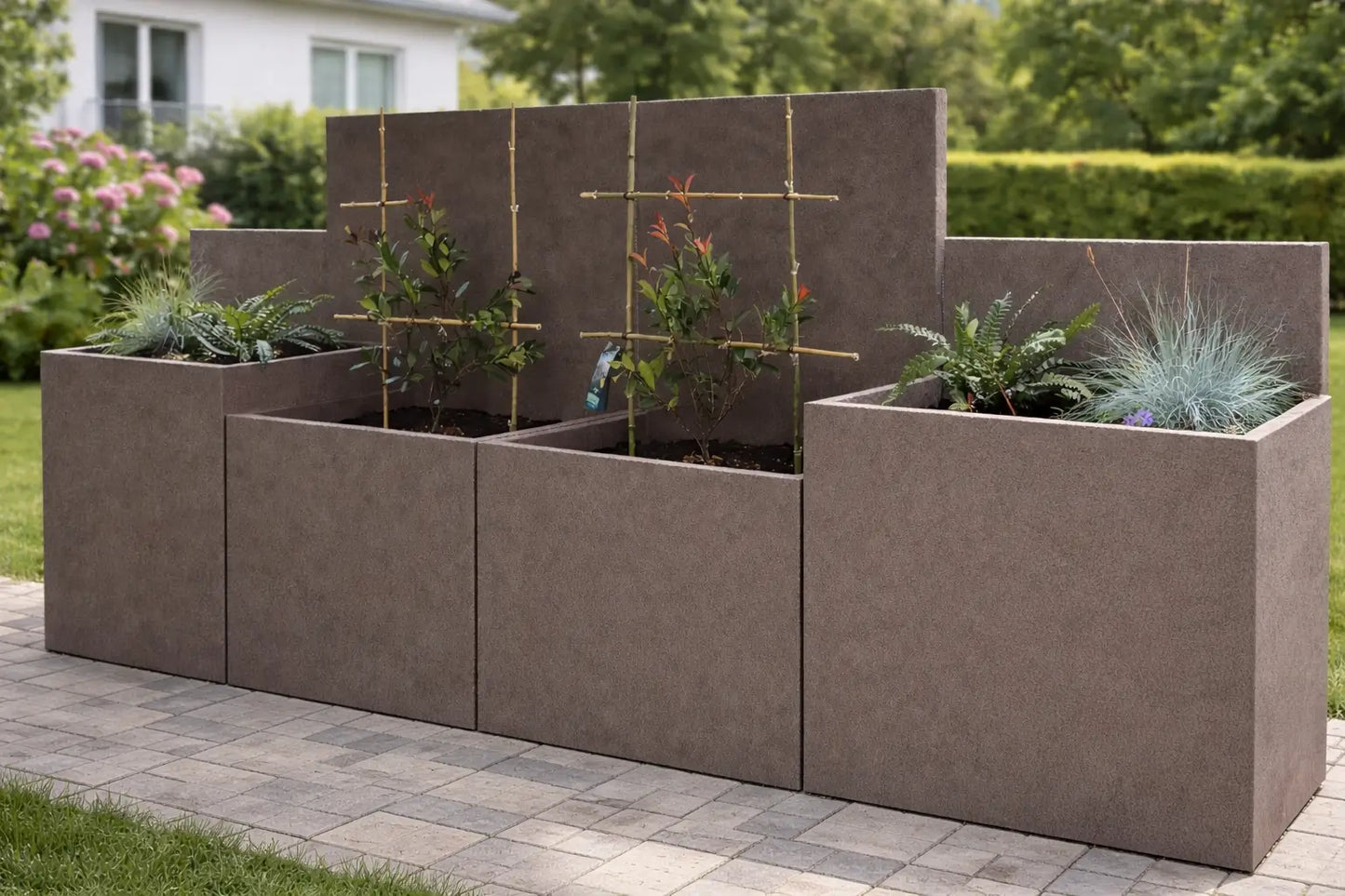 Blumenkasten mit Sichtschutz Flexi-Design bis Länge 150cm