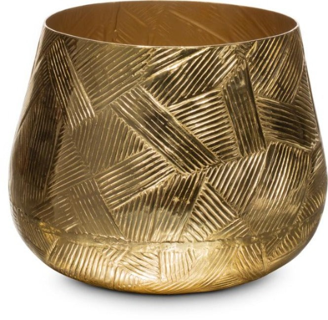 Annaba - Vase, Ø 24 cm, Höhe 20 cm,  gold, Aluminium