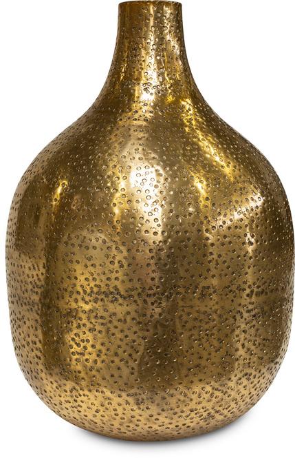 Bola - Aluminium Vase gehämmert, Ø 21 cm, Höhe 31 cm, messing glänzend