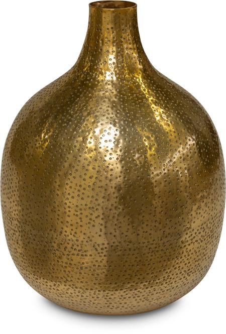 Bola - Aluminium Vase gehämmert, Ø 26 cm, Höhe 35 cm, messing glänzend